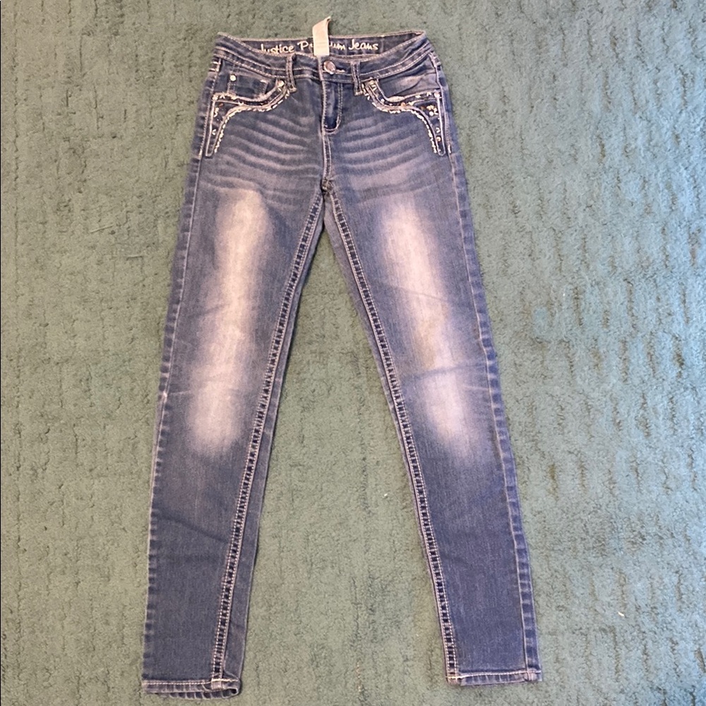 Justice low rise skinny jeans